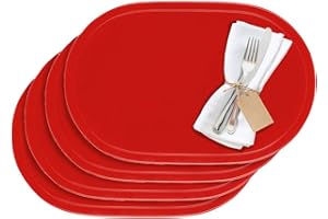 Westmark Tischsets/Platzsets, 4 Stück, 45,5 x 29 cm, Vinyl, Rot, Saleen Edition: Fun