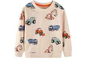 Little Hand Boys Sweatshirt Dinosaur Jumper Crew-neck Long Sleeve Top Shirt Toddler Cotton Casual Pullover Kids Clothes Age 1-7 Years