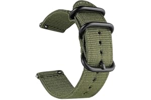 CNYMANY 20mm 22mm 18mm 24mm Bande de Montre Balistique Universelle, Nylon Canvas Woven Loop Bracelet de Remplacement Bracelet Boucle Attache Fermeture réglable pour Smart-Watch Sport Fitness Tracker