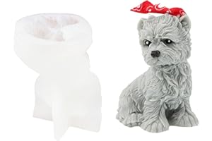 DJOWYH Molde de silicona para velas para perros, moldes de jabón para perros dulces, molde de vela de silicona para manualidades, moldes de silicona, moldes de silicona para caniche, adornos de resina,