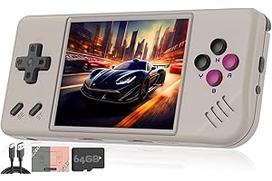 Whatsko RG28XX Console de Jeux Portables,Linux System Built-in 64G Carte avec 5516 jeux,Support HDMI TV Output et Multimedia Application,Console Portable 2.83 Inch IPS Screen 3100mAh(Gris)