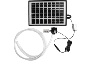 JOTEKONOBY Solar Powered Water Pump System, 6W 9V Panel, 12V DC Pump, 240L/H Submersible, with 2M Pipe Filter, for Pond Aquarium Fountain Garden Outdoor Use