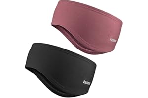 PROPOG Fascia Capelli Donna Uomo Invernale, 2 Pezzi Elastico Paraorecchie Donna Antivento Fasce per Capelli Traspiranti Copri Orecchie Headband Per Jogging Corsa Escursionismo Ciclismo