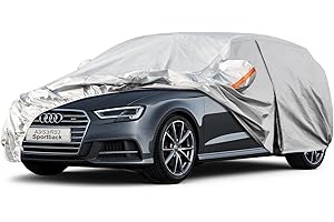 ‎KAYME Kayme Autoplane Wasserdicht Atmungsaktiv für Audi A3 Sportback (1996-2025), 6 Schichten Vollgarage Autoabdeckung für Regen Sonne Staub Schutz Verkratzt, Autoabdeckung mit Reflektierenden Streifen.