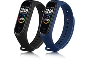 Oumida 2 PCS Bracelet pour Xiaomi Mi Band 4/, Bracelet Silicone Souple Respirant Coloré pour Xiaomi Mi Band 3 (1PACK)