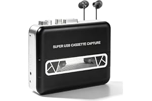 Kassettspelare, bärbar kassettspelare, kassettspelare, kassettradio, uppladdningsbar via USB minikassettspelare, inklusive hö