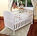POPPY'S PLAYGORUND NEW BABY PENELOPE LUXURY COT BED & SAFETY SPRUNG MATTRESS-COTBED/JUNIOR BED - WHITE
