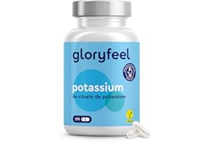 GLORYFEEL Potassium 270 Gélules, Hautement Dosé + 800mg de Potassium Élémentaire, Pour la Fonction Musculaire et le Système Nerveux, 100% Citrate de Potassium, Cure pour 4 Mois, Végan et Sans Additifs