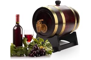 ZERONE Oak Barrel, 1.5 L / 3 L / 5 L / 10 L Oak Storing Barrel Built-in Aluminum Foil Liner for Storing Your own Whiskey, Beer, Wine, Bourbon, Brandy, Hot Sauce & More (1.5L)