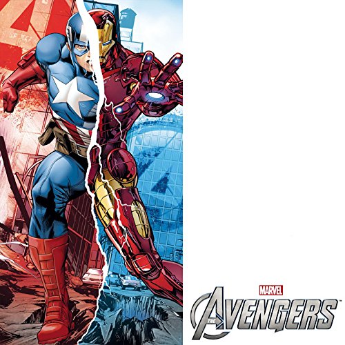 Kids Euroswan Toalla con Diseño Avengers, Algodón, Azul, 0.5x70x140 cm