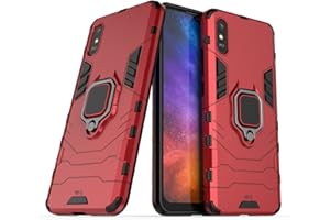 Max Power Digital Funda para móvil Xiaomi Redmi 9A / Redmi 9AT con Soporte Anillo Metálico Magnético Imán Carcasa Híbrida Antigolpes Resistente (Xiaomi Redmi 9A / Redmi 9AT, Rojo)