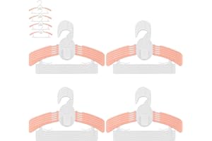 TWIRUSH Mitwachsende Kleiderbügel Kinder, 20 Stück Kunststoff Babykleiderbügel Antirutsch, 28-36cm Ausziehbare Kinderkleiderbügel mit Hosenständer für Baby- und Kleinkind-Kleidung(Rosa)
