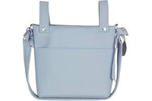 Bolso para Silla de Paseo - Talega para silla de Paseo Rosy Fuentes- Incluye Asa larga para el hombro, bolsillos interiores y Lazos - Limpieza Sencilla 0-azul empolvado