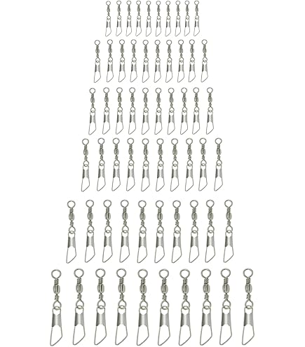GOMAKER 40 Pezzi Girelle Da Pesca In Acciaio Inox 304 – 8 Stili Diversi, Moschettoni Con Cuscinetto A Sfera, Alta Resistenza, Per Acqua Dolce E Salata - 3