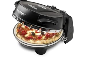 G3 Ferrari G10032 Pizzeria Snack Napoletana Forno Pizza Plus Evo, Doppia Pietra Refrattaria, Diametro 31 cm, 1200 W, Palette e ricettario inclusi, Nero