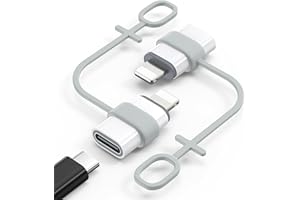 MoKo USB C to Lightning Adapter, Not for Audio/OTG, Lightning Male to USB C Female Adapter for iPhone 14/13/12/11/X Series, iPad/AirPods, Support Charging & Data Sync, with Anti-lost Loop, White