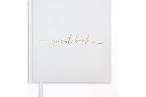 Plantvibes Libro degli Ospiti di Matrimonio Premium Nuovo Stile - 72 Pagine di Carta Premium, Carta Spessa, Non Pressa, Stile Vintage, con Titolo Dorato - Ideale per Matrimoni, Anniversari, Compleanni