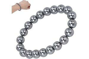 ZJCHAO Natural Terahertz Stone Bracelet - Powerful Beads for Fatigue Therapy and Pain Relief - Energy Stone Bracelet for Men and Women