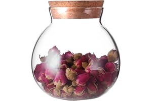 VASANA A tenuta d'aria trasparente vaso rotondo di vetro con sughero tè Caddy contenitore vaso Eco bottiglia piccola fai da te canistra decorazione domestica 500ml 17oz