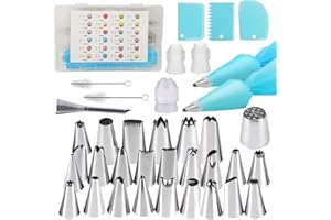 Nifogo Boquillas Manga Pastelera 37 Piezas, Decoración de Pasteles, Kit Reposteria y Pasteleria Utensilios, Accesorios Reposteria