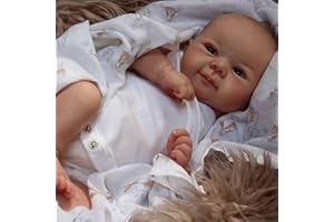 Lonian Reborn-bebisdocka, 48 cm, naturtrogen, nyfödddocka, för barn från 3 år (bruna ögon)