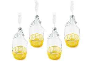 WysKonT - Juego de 4 Globos de Cristal de 5 litros con Cierre de Clip, para Vino