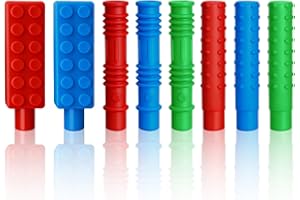 JoyEcho 8 Décorations de Crayon à Mâcher Silicone Non Toxique,Crayons Mâcher Sensoriels est sûr et Flexible pour Dentition Enfants Adultes Autisme TDAH et Les Besoins des Enfants
