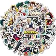 KOWASO Laptop Sticker Pack 50 Pcs,My Hero Academia Sticker Unique Cool Stickers Waterbottle Notebook Guitar Skateboard Travel Kid Stickers