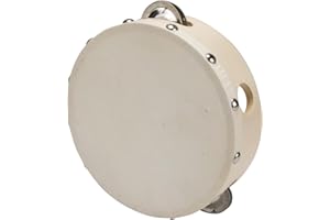 GICO Tambor de mano Pandereta de madera Instrumento musical para niños D: 15 cm de madera con 4 abrazaderas - 3832