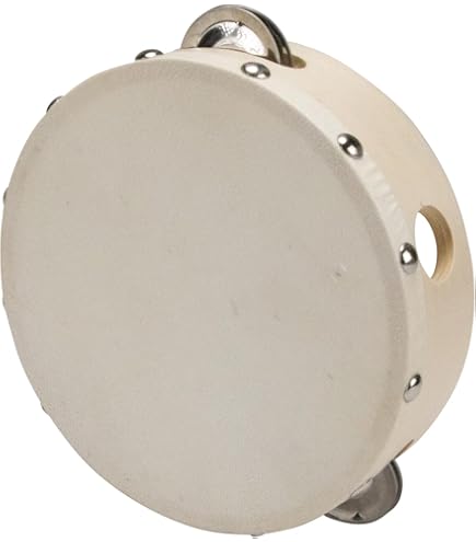 Tamburello In Legno Con Pelliccia - 21 Cm, Campanelli Metallici, Per Danza E Musica - Foto 2