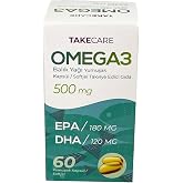 Medicine Takecare Omega 3 Fish oil from Nature fish oil 500 mg 60 pieces Softgel Soft Capsule supplement food EPA DHA