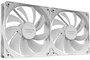 Tacens Anima AF12X2, Kit 2x Ventilateurs 120mm, Fonctionnement Ultra-Silencieux, Paliers FLUXUS, Flux d’Air Optimisé, Structure Renforcée Anti-Vibrations, Performance Thermique Efficace, Blanc
