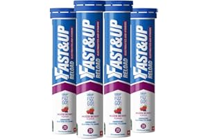 Fast&Up Reload Electrolyte Tablets, Mixed Berry Flavour, 80 Effervescent Tablets, Rapid Hydration & Energy, with Vitamin C & B12, Vegan