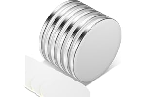 MIN CI 6 imanes de neodimio extrafuertes, 30 x 2 mm, autoadhesivos, fuertes, grandes para pizarra magnética, frigorífico, imanes fuertes, redondos, planos, pequeños para cocina, frigorífico, pizarra
