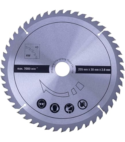 Lame De Scie 1 Circulaire 254 X 30 Mm 24 Dents + 3 Bagues De Ru00e9duction U00e0 25 4 20 16 Mm Pour Scie Circulaire