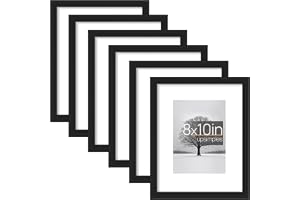 upsimples 5 Pack 8x10in (20.32x25.4cm) Photo Frame, Black | Display Pictures 5inx7in with Mat,Display Pictures 8inx10in without Mat, Family Photo Frame for Wall Gallery