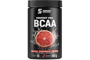 INSPORT Nutrition - BCAA PERFECT PRO - Supplément Sportif Professionnel - L-Glutamine - Vitamine B6-50 Portions - 500g Poudre - Goût: (Pamplemousse)