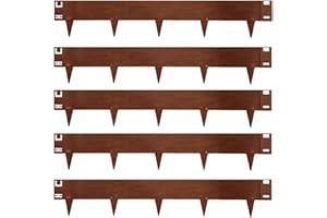 Nicoman 5M Corten Lawn Edging Border,Pre-Rusted Galvanised Steel Garden Border Edging, Easy to install Flexible Grass Landscaping Pathway Edge Strip