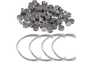 QLOUNI Kit de 80 Sellos de Uñas de 10mm + Alambres de Sellado de 17cm para Sellar la Alcancía para Colectas