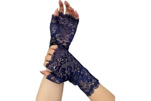 Wambere Gants en dentelle, mitaines vintage pour femme, broderie en dentelle, protection solaire, poignet de mariée, accessoires de fête, Halloween