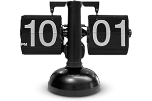 HERCHR Retro Flip Down Clock Flip Desk Clock,Retro Flip Clock Auto Pager Turning Clock Desk Clock wіth Internal Gear Flip down Clock Table Clock Battery Powered Digital Flip Down Clock Operated Clock