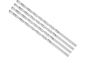 CoCud Brocas Helicoidales Extralargas de 6 mm Diámetro y 200 mm de Longitud Total, Barrena Helicoidal de Acero de Alta Velocidad para Metal Endurecido Carpintería Plástico Aluminio, 4pcs