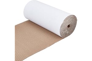 BENECREAT 5m x 30cm / 11.8 x 196.8 tum Vit enkelsidig korrugerad kartongrulle, korrugerat inpackningspapper för presentförpackning, förvaring, DIY-hantverk, frakt, 3 mm tjockt