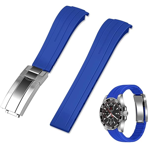 Cinturino Nero In Gomma Siliconica Curva 20 Mm 22 Mm - Foto 2