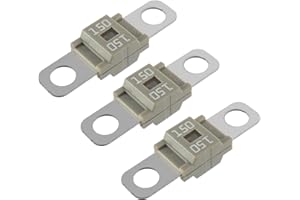 BOJACK Fusible Midi à courant élévé Bolt-on Fusible 150A Amp rouge pour voitures, camions, véhicules de construction, bus, caravanes (lot de 3 150A)