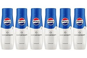 SodaStream Lot de 6 Concentrés Pepsi pour Machine à Eau Pétillante et Soda | Préparez jusqu'à 9 Litres de Pepsi en Quelques Secondes, Goût Original, 440ml
