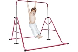 XIGNER Turnreck Gymnastik Kinder Reckstange Indoor Mit Rutschfester Gummimanschette Kinder Garten Reck Reckanlage Turnstangen Höhenverstellbar Maximale Belastung bis 100kg für Jungen, Mädchen