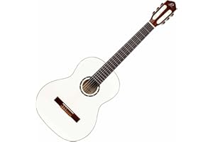 Ortega Guitars 4/4 Konzert Gitarre – Slim Neck – Family Series – Inklusive Gig Bag – Fichte, Mahagoni, Weiß (R121SNWH)