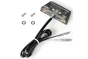 evermotor 12V 0.3W E32 LED Luce targa omologata Moto, Universale Mini 42mm, per Auto Automotive Quad ATV, Nero, Impermeabile IP67