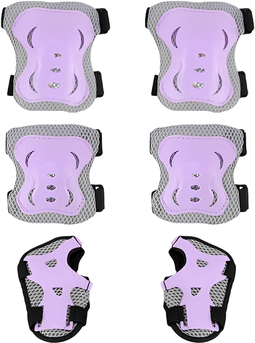 PHYNDR Kit de protección para niños, 6 en 1 Ginocchiere, Basura, Tutor Pulso Proteczioni Set, Equipo de protección regulable para skateboard, scooter y rollerblade